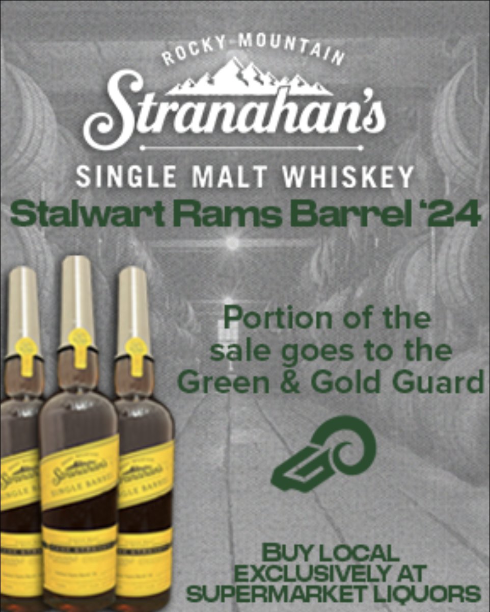 Check out our collaboration with Stranahan's Rocky Mountain Single Malt Whiskey and get your bottle of Stalwart Rams Barrel'24 today! Purchase online or in-person in Fort Collins and a portion of the proceeds will benefit the Green & Gold Guard! 🐏💚 csura.ms/3USF553 🛒