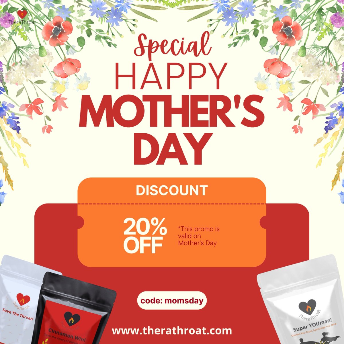 TheraThroat's tweet photo. Cheers to Mom! Enjoy special savings this Mother's Day on our delightful teas 🌸☕"
Buy here: https://t.co/WdSikt4Oza
#therathroat #healthcare #deepthroat #sorethroat #USA #sneezing #sicknesses #mask #facemask #save #MothersDay #Mom #Teatime #Tea #Texas #Teabreak #save https://t.co/yfZwqBtkzd