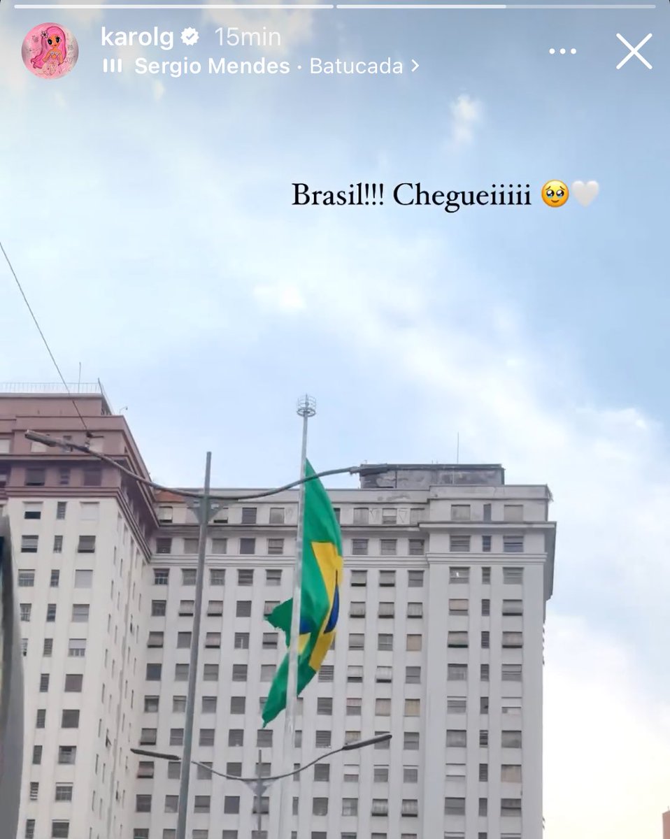 Karol G já está no Brasil! 🇧🇷 

A Bichota fará show em São Paulo AMANHÃ.