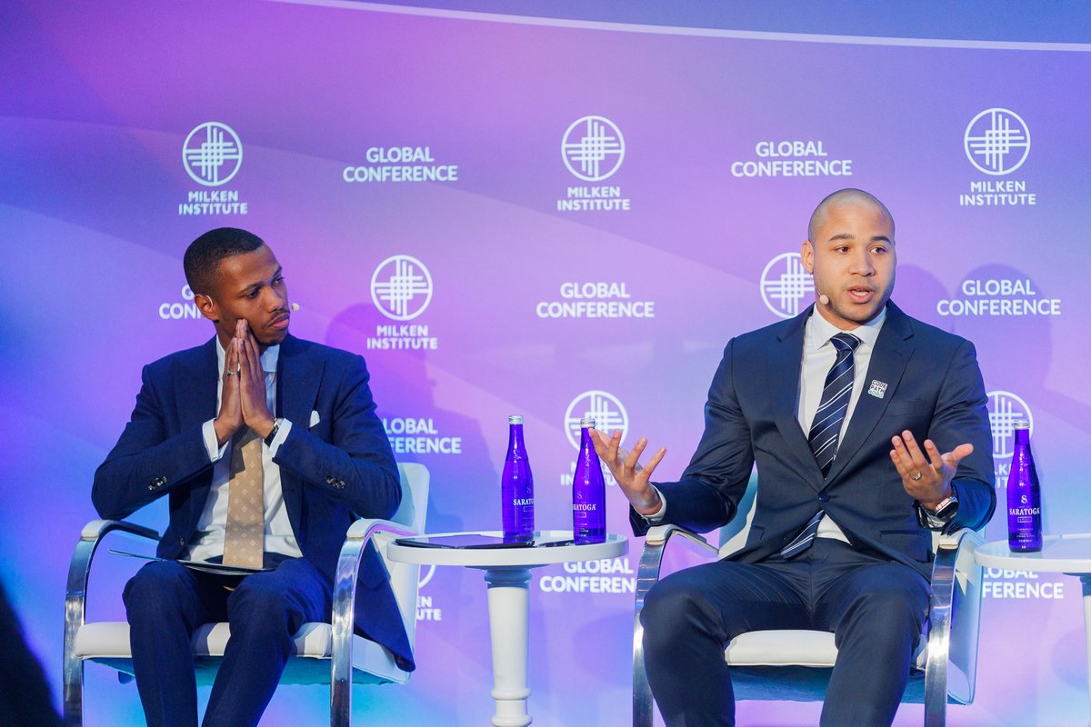I was honored to speak at <a href="/MilkenInstitute/">Milken Institute</a> Global this week alongside incredible leaders Darlene Goins, <a href="/BishopJakes/">T.D. Jakes</a>, <a href="/DrMichaelLomax/">Dr. Michael Lomax</a>, Gregory Vincent, and moderator Troy Duffie, to shine a light on the impactful work of HBCUs and partner organizations making strides to advance