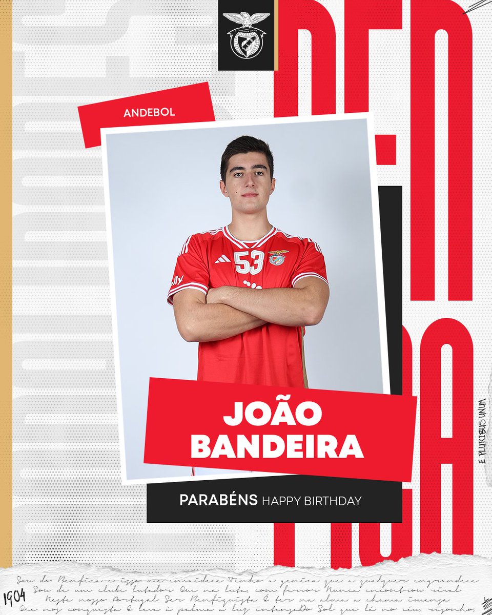 🎉 🎂 Feliz aniversário, João Bandeira! #AndebolBenfica