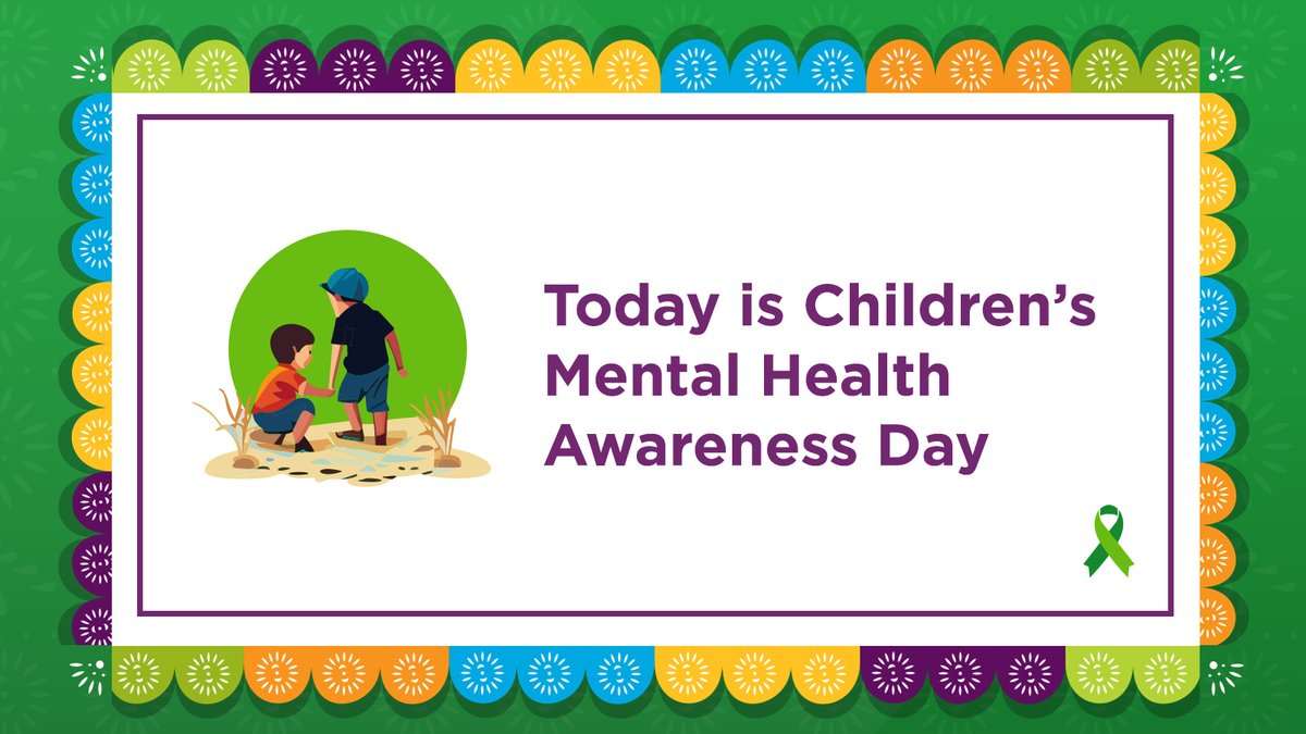 Today is Children's Mental Health Awareness Day! Positive mental health is essential for kids—it means reaching milestones, learning healthy social skills & coping with challenges. Every child's mental health matters, so let's break the stigma and spread understanding together!💚