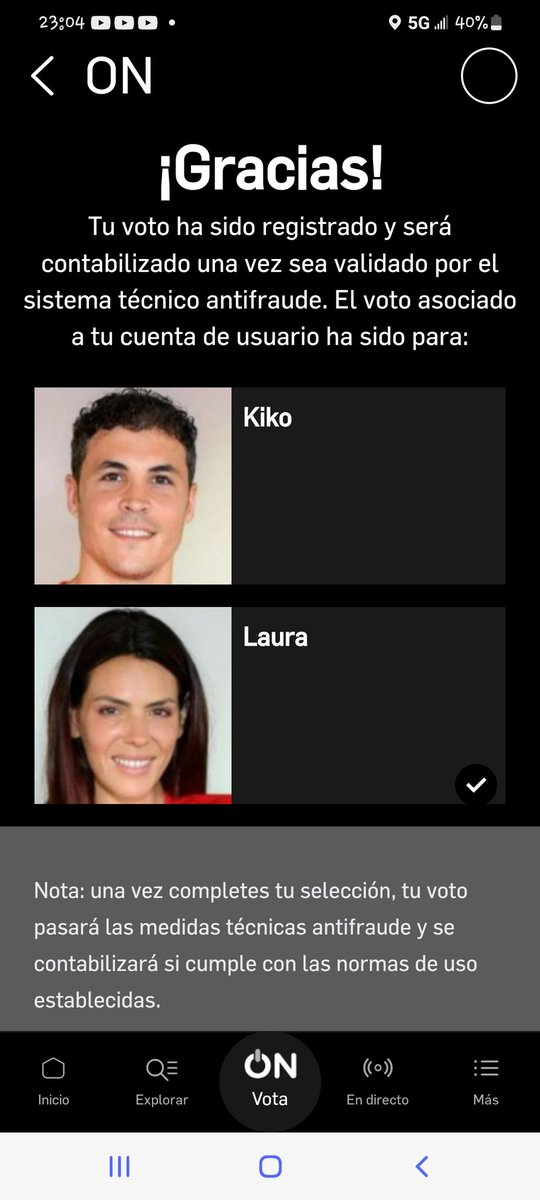 Voto a Laura, yo no quiero el juego falso de Kiko que consiste en montar show y sacar de quicio a la gente para tener mas minutosde tele, no todo vale, esto no es supervivientes 

#SVGala10