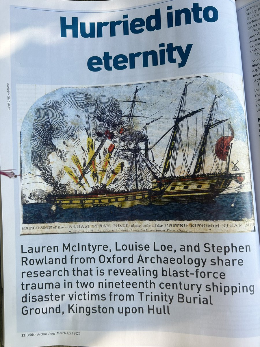 I love it when archaeology and genealogy come together. In the March/April issue of British Archaeology, I read how researchers used burial registers, churchyard surveys and newspapers to put names to the remains of two victims of steamship explosions in Hull in the early 1800s.