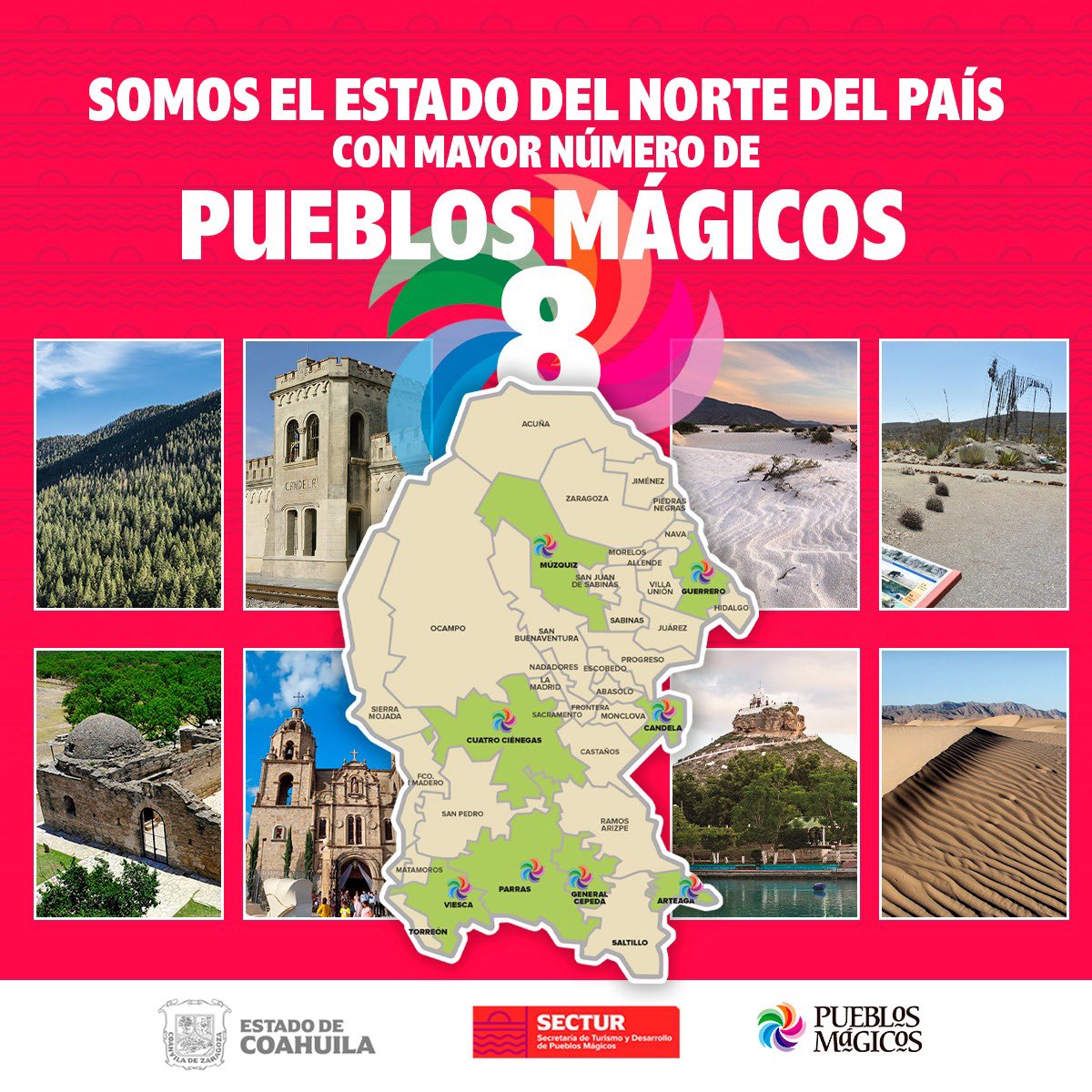 La grandeza de Coahuila no sólo radica en sus extensiones de tierra, también en su extraordinaria diversidad de culturas, tradiciones, escenarios naturales y arquitectónicos. ¡Sorpréndete con nuestros 8 Pueblos Mágicos!