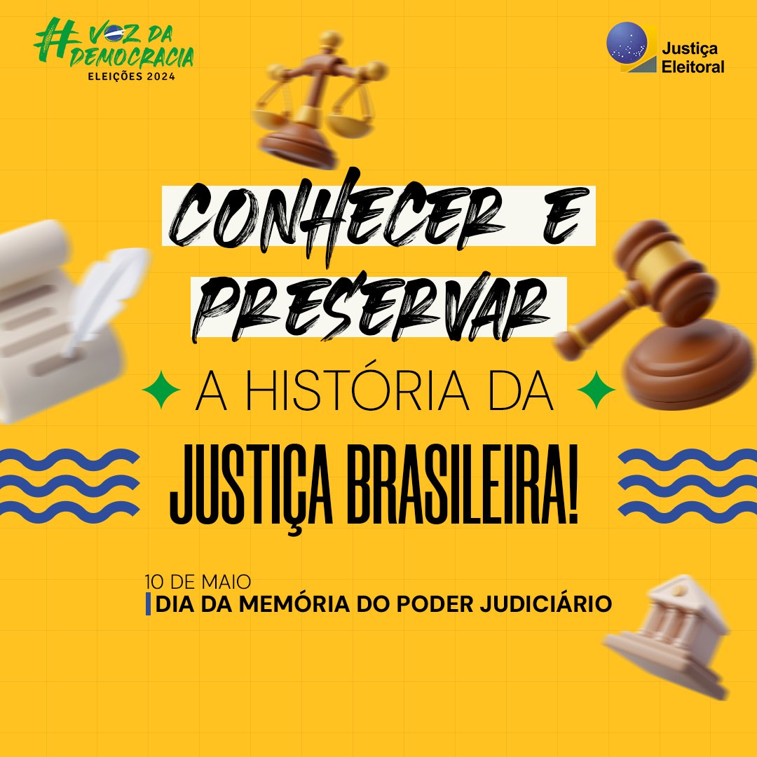 A história e a memória da Justiça brasileira são celebradas hoje (10/5), a data da criação da Casa de Suplicação do Brasil em 1808. O objetivo deste dia é incentivar a preservação do legado do #PoderJudiciário, valorizando e divulgando sua história ⚖️