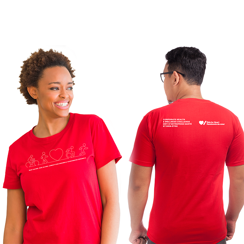 Show your support at work! Each Ride for Heart Corporate Health and Wellness Challenge team member who raises $100+ will earn their very own 2024 Corporate Health & Wellness Challenge T-shirt. Earn yours today! #HeartandStrokeRideAsOne