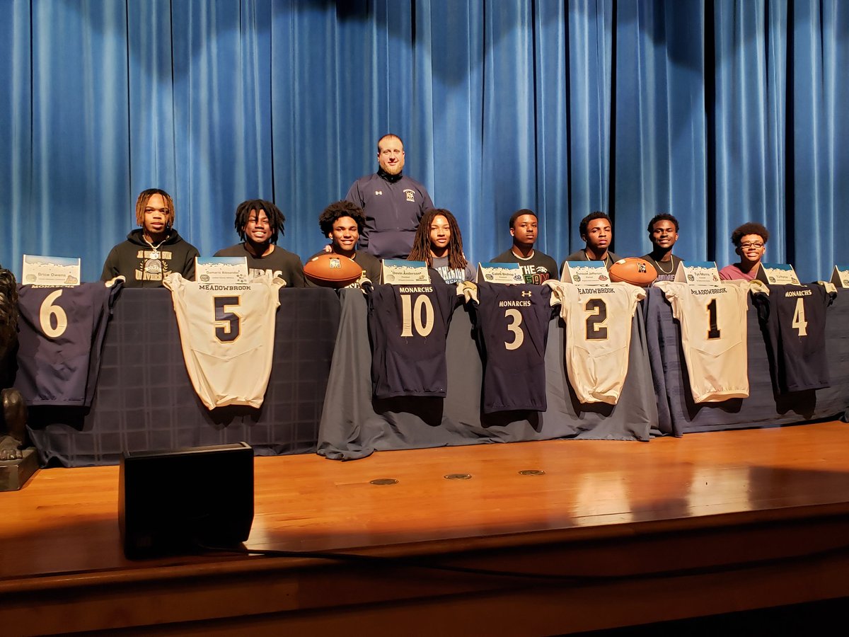 Eight different football student-athletes at Meadowbrook (<a href="/Meadowbrook_FB/">Meadowbrook Football</a>) were part of the "Next Chapter" ceremony!  They will attend six different schools.  Four will play football, three received academic scholarships and one will enlist in the military! 

<a href="/CBS6/">WTVR CBS 6 Richmond</a> <a href="/MbkAthletics/">Meadowbrook Athletics</a>