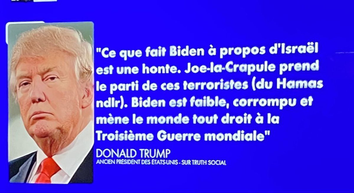 🇺🇸#Trump accuse #Biden de 'prendre le parti' du #Hamas. Donald Trump a accusé jeudi 9 mai Joe Biden de 'prendre le parti' du Hamas et qualifié de 'honte' les menaces du président américain de cesser de livrer certaines armes à Israël en cas d'offensive majeure à Rafah, dans le…