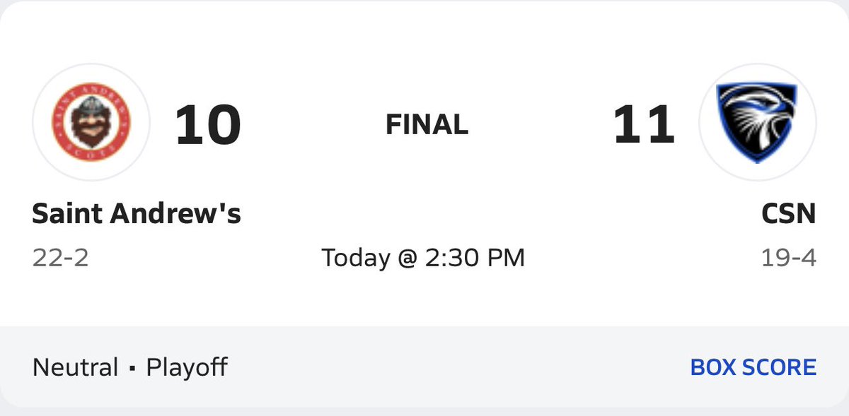 VarsityHSSports's tweet image. WOW! Amazing - @CSNSeahawks knocks out #1 St Andrew’s and will play @BucLax / @TBSAthletics1 for the 1A State Final Championship game on Saturday! I may have had heat stroke and will need to confirm it again … YES @CSNSeahawks by the 1 point after regulation play took out…