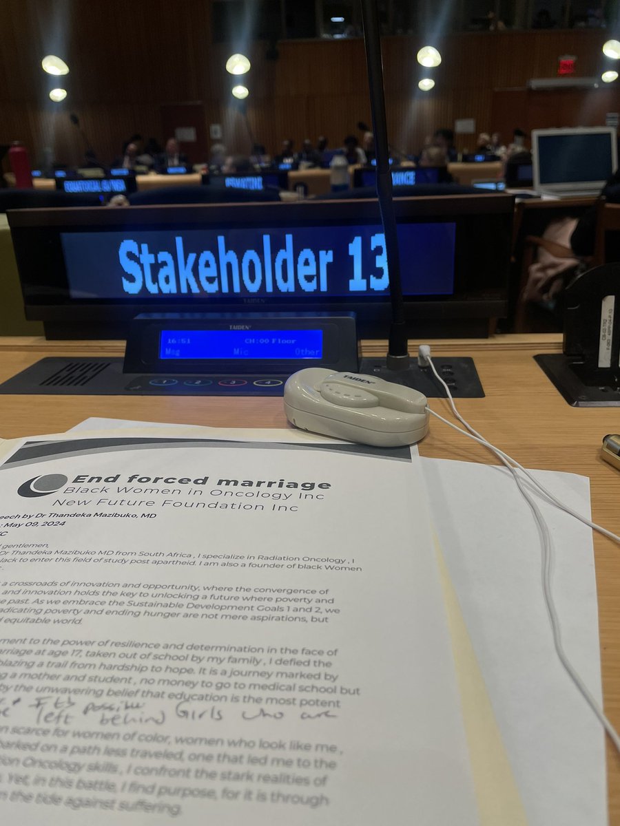 SinomusaNothando Community Development Inc. (@findcancercure) on Twitter photo End forced marriage represented by <a href="/cancerdr3/">Dr Thandeka Mazibuko</a> Dr Thandeka Mazibuko at the United Nations #STI conference , speaking on #sdg1 and #sdg2 ending poverty and hunger , increasing access of women to education . We thank at <a href="/WomenOncologist/">Black Women In Oncology Inc.</a> & New Future Inc for making this day success End forced marriage represented by <a href="/cancerdr3/">Dr Thandeka Mazibuko</a> Dr Thandeka Mazibuko at the United Nations #STI conference , speaking on #sdg1 and #sdg2 ending poverty and hunger , increasing access of women to education . We thank at <a href="/WomenOncologist/">Black Women In Oncology Inc.</a> & New Future Inc for making this day success