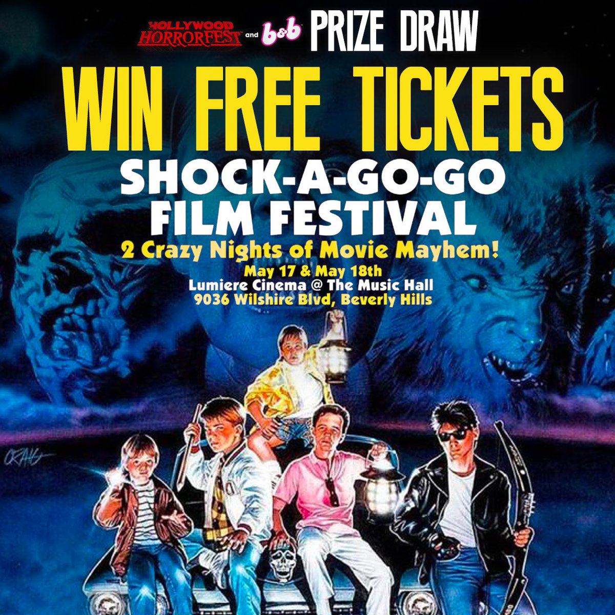 Win FREE tickets to cast &amp; crew screenings - MONSTER SQUAD, THE CRAZIES &amp; SORORITY BABES Sat. May 18, 7.30pm  LUMIERE MUSIC HALL, 9036 Wilshire Blvd, Beverly Hills.  Simply send your email and FULL NAME to miles@hollywoodhorrorfest.com for a chance too WIN!
#hollywoodhorrorfest