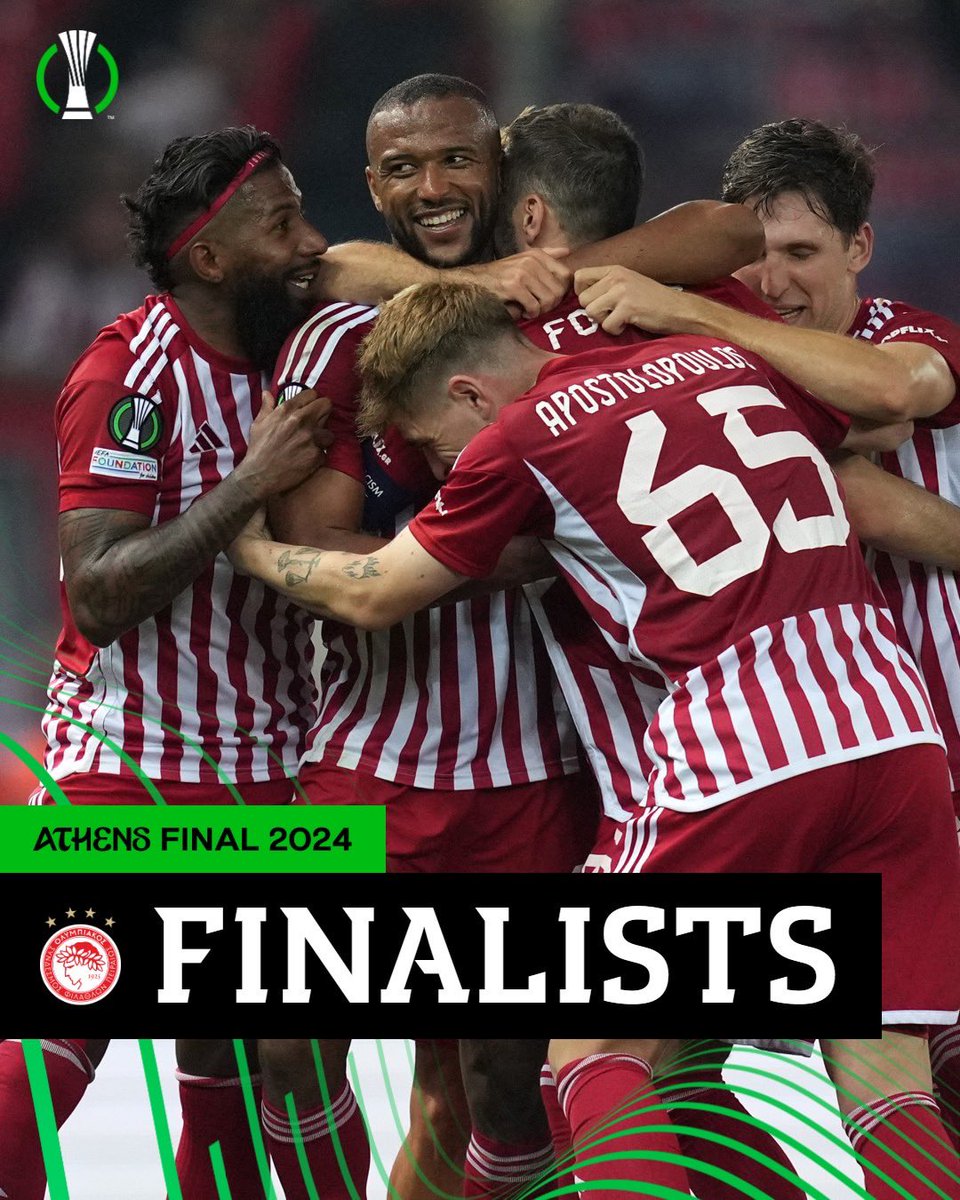 🔴⚪️ Olympiacos reach their first ever European final 🥳 #UECL