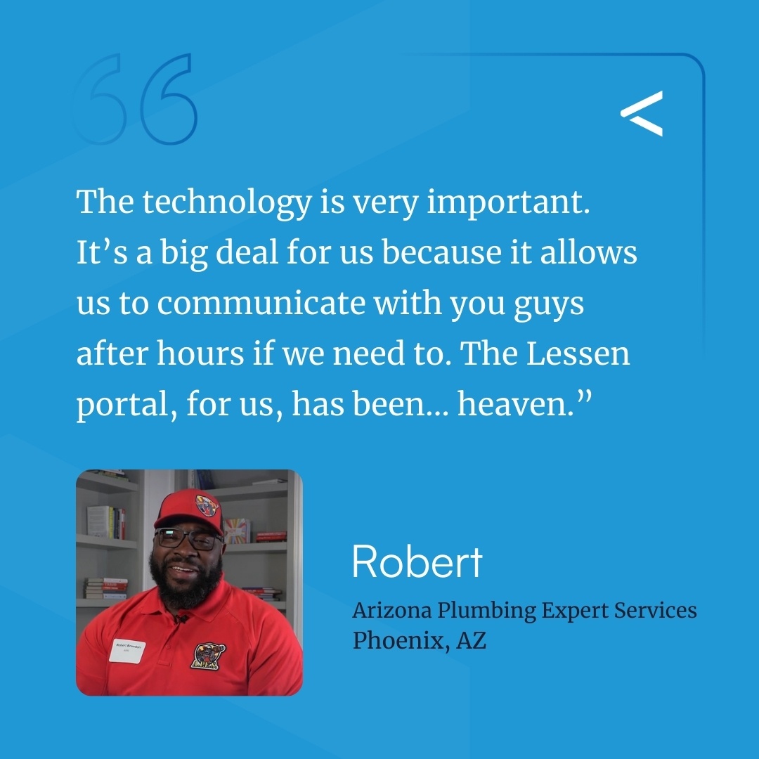 Vendors are the heart of Lessen. 🫶

Hear from Robert at Arizona Plumbing Expert Services &amp; how the #Lessen platform makes communication with his team easier &amp; allows for their business to grow: bit.ly/3UhoLsG

#SkilledTradesMonth #FacilitiesManagement #DoMoreWithLessen