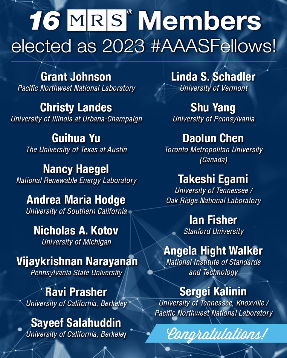 Congratulations to our #MRSMembers #AAASFellows