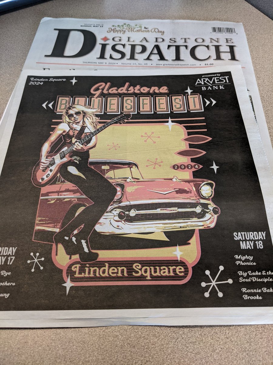 In addition to news and information you need, this week's Gladstone Dispatch features the annual @GladChamber Bluesfest guide that includes event details and band bios. Copies of the paper are sold at Gladstone's Hy-Vee. Be sure to buy your copy today!