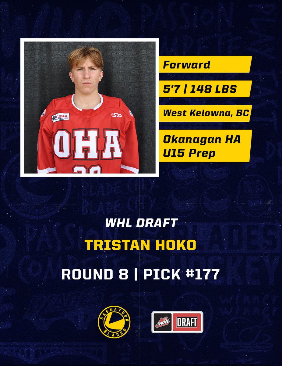 We're happy to announce forward Tristan Hoko as our eighth-round pick in the 2024 @TheWHL Prospects Draft The skilled forward put up 26 goals and 13 assists in 27 games with Okanagan HA U15 Prep