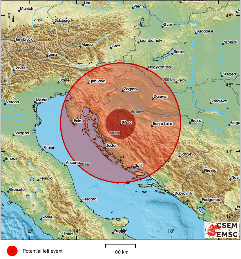#Earthquake (#zemljotres) possibly felt 21 sec ago in #Bosnia&Herzegovina. Felt it? Tell us via:
📱emsc-csem.org/lastquake/how_…
🌐m.emsc.eu
🖥emsc-csem.org
⚠ Automatic crowdsourced detection, not seismically verified yet. More info soon!