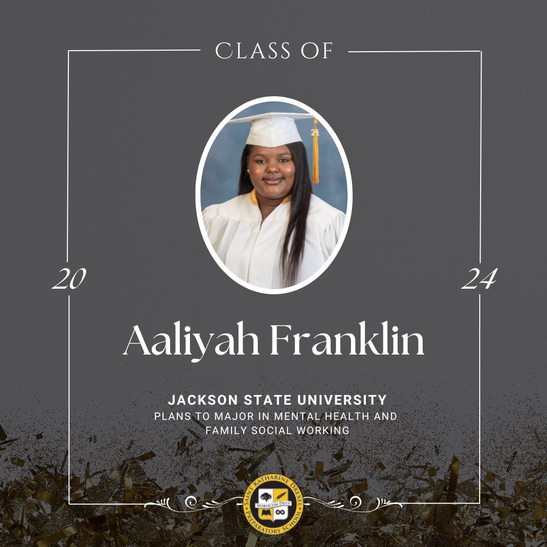 Congratulations Aaliyah Franklin 💛🤍🐝🖤 on all your future endeavors!

Follow us daily for Senior Spotlights and more at drexelprep.com

#Since1915
#XUP
#SKDP
#Prep
#PreppedForLife