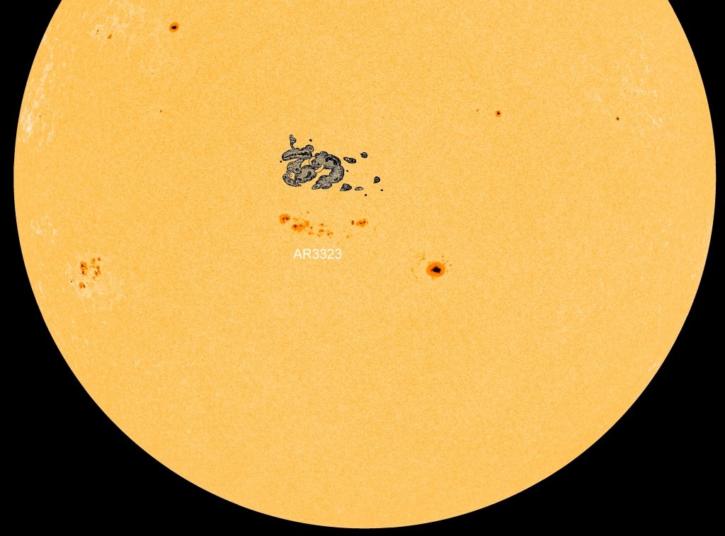 Here’s the carrington event sun spot for context Tomorrow could be bad