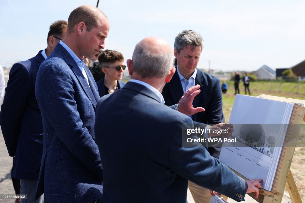 MAY 9: #PrinceWilliam, the #HRHDukeOfCornwall #PrinceofWales speaks with Faye Hookins, Homelessness Coordinator, St Petrocs, during a visit to Duchy of Cornwall's housing project,
