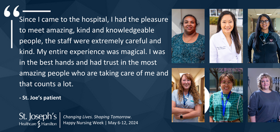 The heartfelt expressions from patients and volunteers at St. Joe’s deeply touch us. Their appreciation motivates us to uphold our commitment to delivering excellent care throughout every step of a patient's journey. #Thankful #NationalNursingWeek #NursingWeek2024 #WeAreStJoes