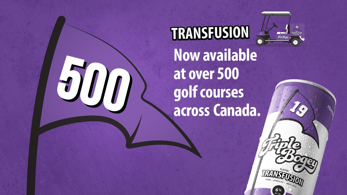 Going to need wider fairways. Triple Bogey's Classic Transfusion cocktail is now available at over 500 #golf courses across #Canada #BetterHitAnother Celebrate Responsibly.