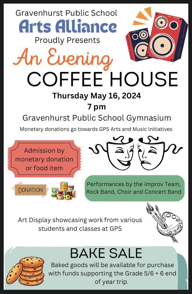 May 16 - GPS ARTS ALLIANCE COFFEE HOUSE EVENT - 7pm #tldsb #gravenhurst