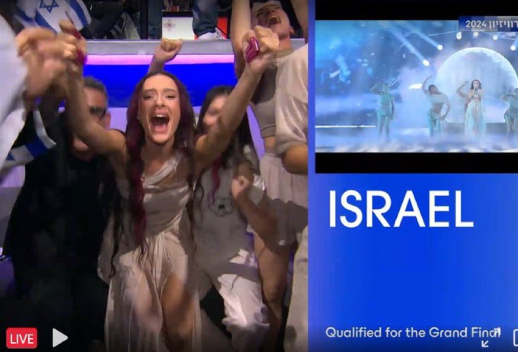 Israel made it through to the Eurovision 2024 finals. What does this tell you? That despite what the Pro-Hamas mob and the radical leftists wants you to believe, the MAJORITY OF THE WORLD supports Israel. The silent majority has spoken. #StandWithIsrael