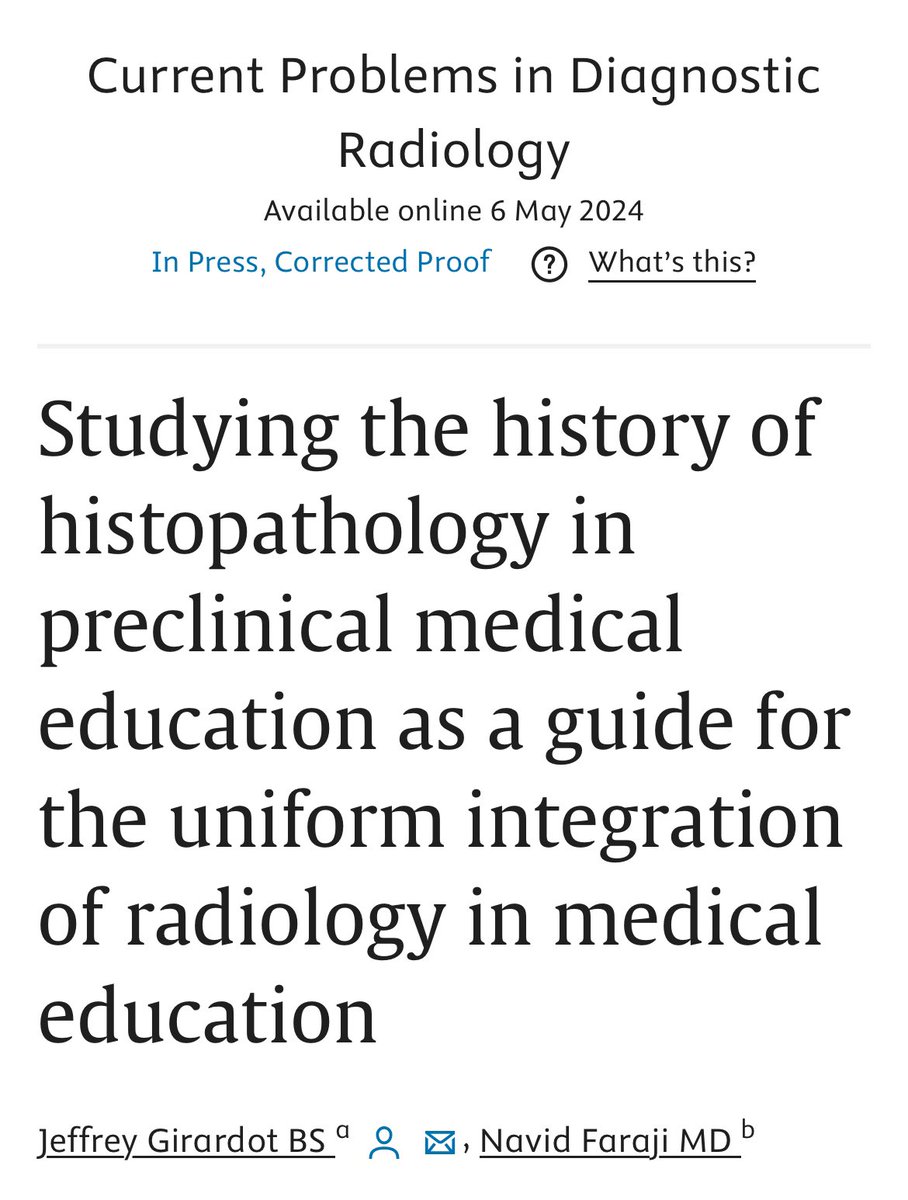 Jeffrey Girardot (@jeffgirardot) on Twitter photo Thrilled to share my first publication in <a href="/CPDRJournal/">Current Problems in Diagnostic Radiology</a> under the great mentorship of <a href="/sportsraddoc/">Navid Faraji</a> đź©»
Check it out here: doi.org/10.1067/j.cpra… Thrilled to share my first publication in <a href="/CPDRJournal/">Current Problems in Diagnostic Radiology</a> under the great mentorship of <a href="/sportsraddoc/">Navid Faraji</a> 🩻
Check it out here: doi.org/10.1067/j.cpra…