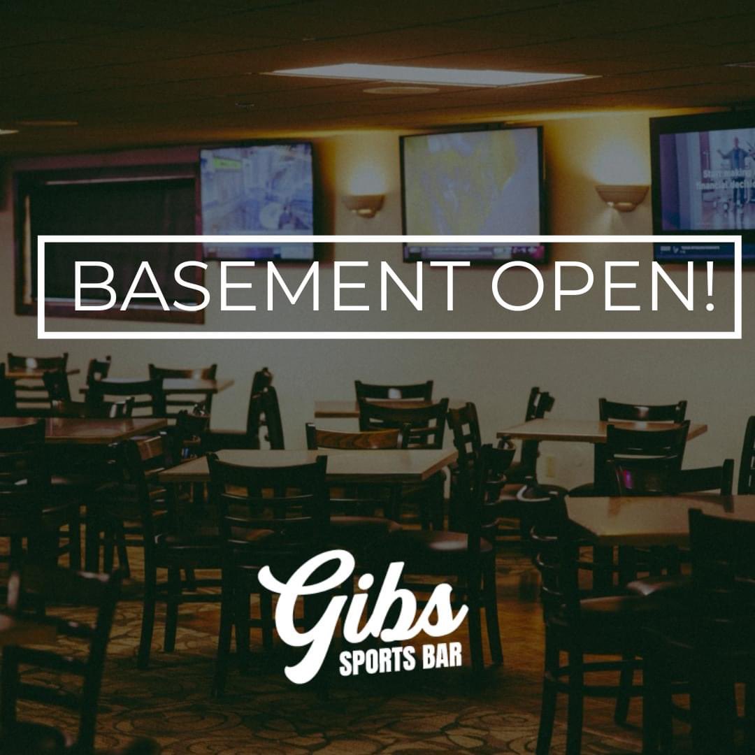 GibsSportsBar's tweet photo. Many have asked - YES our basement is open Tuesday – Sunday from 5pm to 2am. The basement holds a full bar, and currently serves pizzas. Enjoy TV’s, foosball, golden tee, and more! 

It is also available for reservations. Call Gibs today to reserve for your next gathering! https://t.co/RGvKtd9tGs