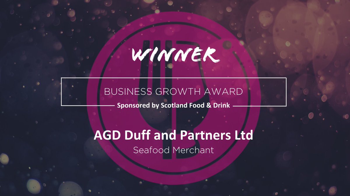 The Business Growth Award sponsored by @ScotFoodDrink has been reeled in by #Aberdeen based seafood merchant 🎉 AGD Duff and Partners Ltd 🎉 #NESAwards