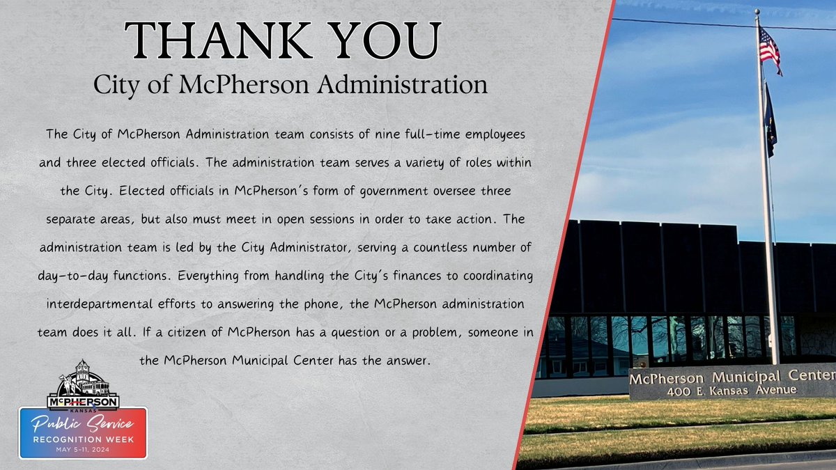 Last but certainly not least for Public Service Recognition Week, let's hear it for our wonderful Administration team — the glue that holds everything together. Thank you to not only our City employees for all the hard work, but everyone in a public service role. #PSRW