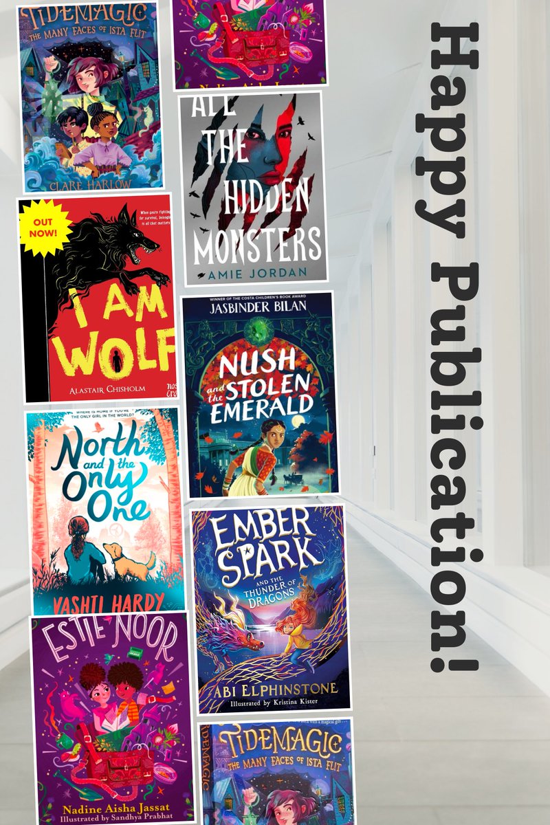 New books for May! Many by faves - congrats 🎉 💎Nush and the Stolen Emerald @jasinbath 🧭North and the Only One @vashti_hardy 🌊Tide Magic @clareharlow 🐺I am Wolf alastair Chisholm 🎇Ember Spark @abielphinstone 👿All the Hidden Monsters @amiescool 💜Estie Noor @nadineaishaj