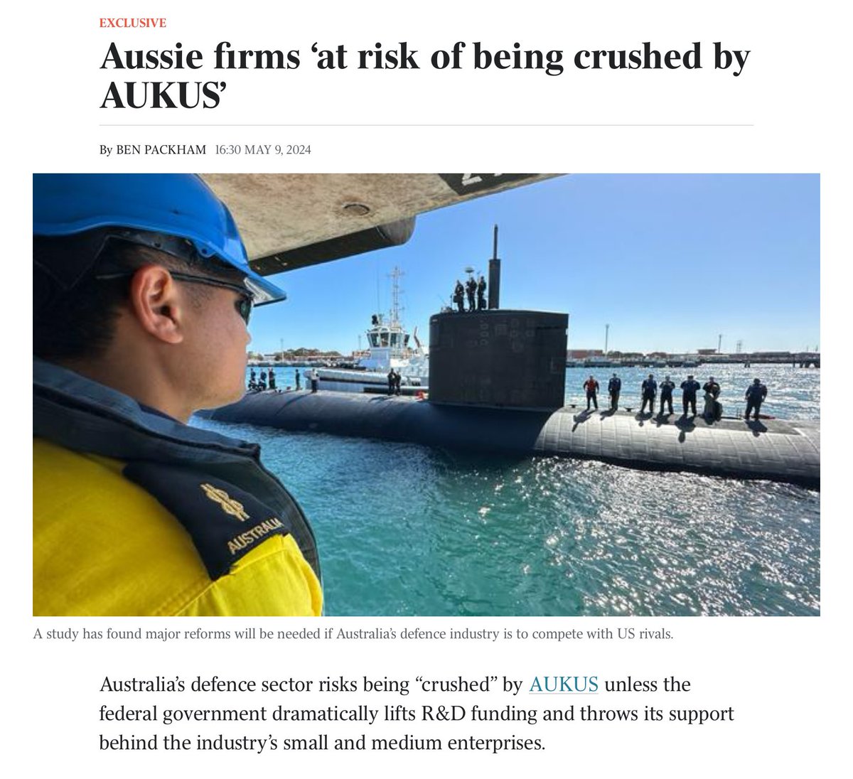 There’s just nothing - repeat, nothing - good about #AUKUS. As we try to find ships large enough to carry the $10B in shipyard subsidies we’re exporting to the US and UK, the Govt is torpedoing our own local Defence industry. Well done @AlboMP and @RichardMarlesMP 🤦‍♂️! @auspol