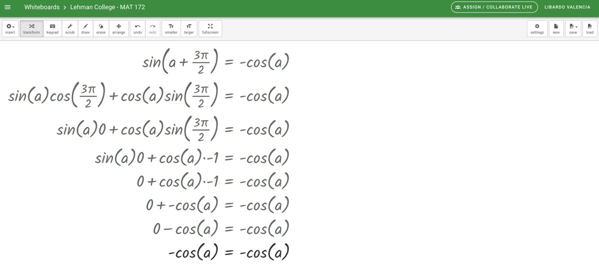 Tonight precalc ss @LehmanCollege got to #MathPlay🧮 while reviewing trigonometric proofs via @GraspableMath🤔🟰 #ITeachMath #MTBoS #MathIsFun #MathChat #EdTech #EdChat #STEM 🔗activities.graspablemath.com/whiteboards/_4…