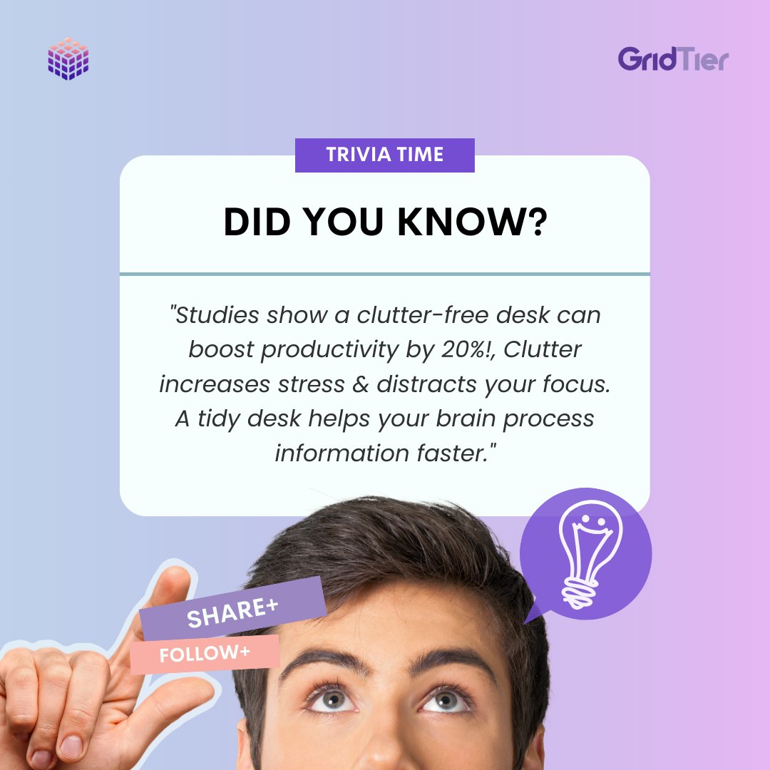 A tidy desk = a happy (and productive) mind! 😉 

Free up even more time with GridTier CRM. Learn more here ➡️ gridtier.com

#productivityhack #getorganized #timemanagement #gridtier #crm #gridtiercrm #worktips  #boostyourproductivity