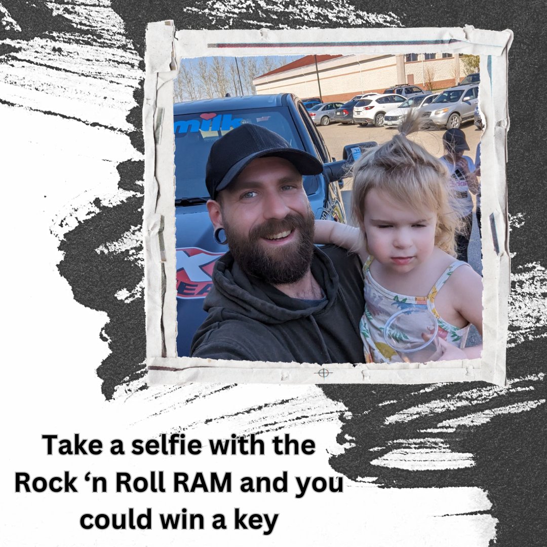 Whenever you see the Rock 'n Roll RAM take a selfie and send it to us and like Michael, you could win a key that starts the RAM and you take it home! Text your selfies to 306-938-9800