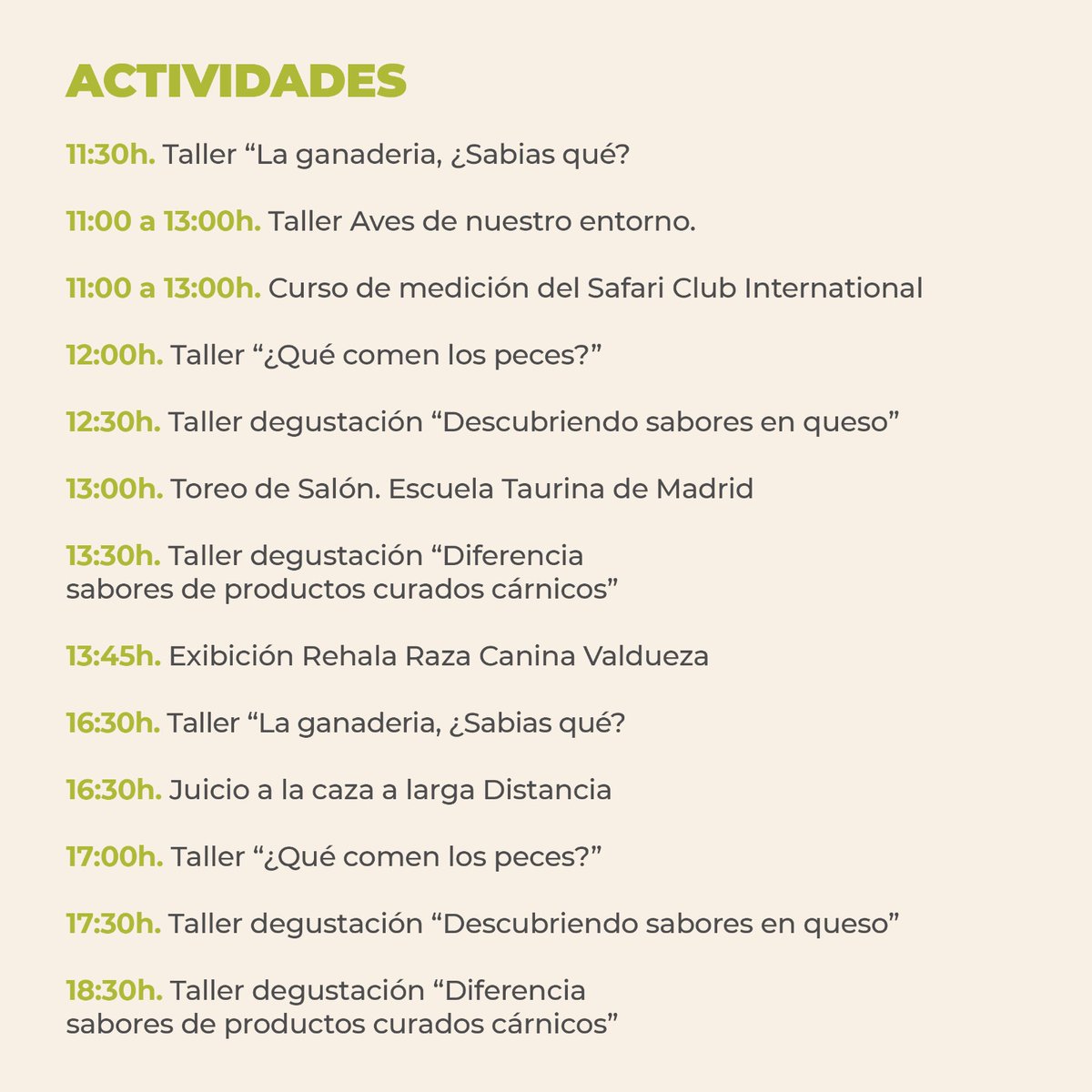 sicampo_AR's tweet photo. 🟢¡Estas son las actividades que tenemos programadas para este viernes en SICampo & Festival de Campo!
¡No te las pierdas!
➡ Entradas en 🔗 https://t.co/OOaqQYKfyb
#sicampo https://t.co/yqtRFwv4zO