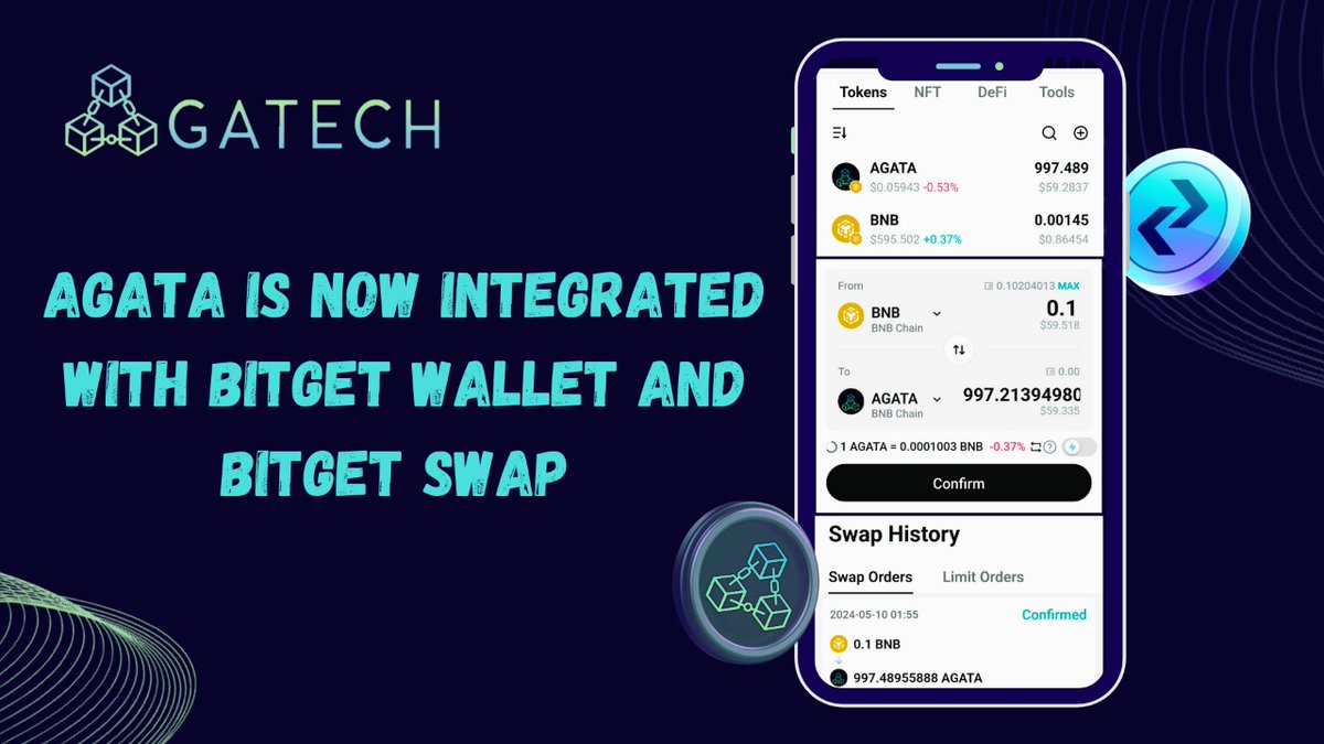 We are excited to share that #Agata is now integrated with #BitgetWallet and Bitget #Swap! This milestone significantly enhances your Agata experience, providing unparalleled convenience and #Benefits. 

Bitget Wallet offers a secure, user-friendly interface, ensuring your Agata…