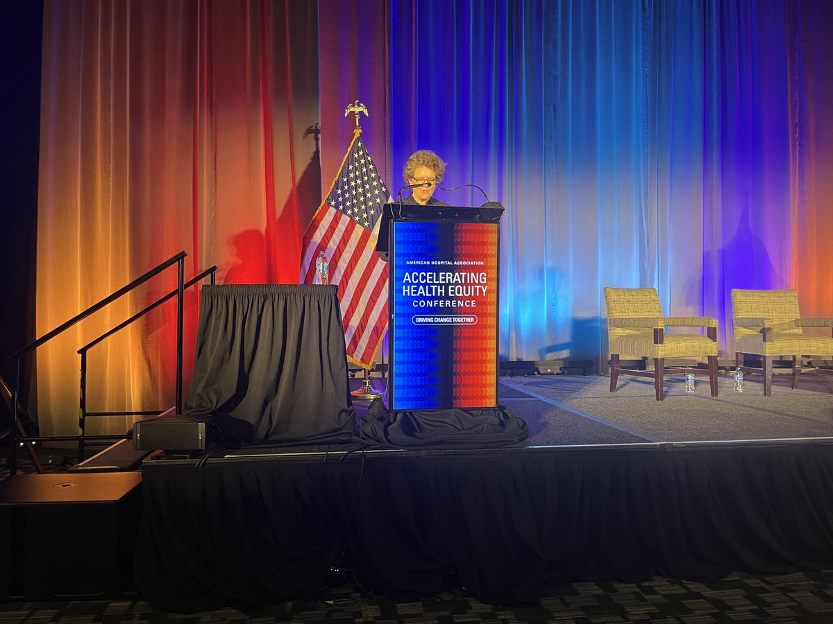 johnahartford's tweet image. CONFERENCE | Thank you @ahahospitals for hosting its 2024 Accelerating Health Equity Conference! JAHF&apos;s Jane Carmody had the honor of introducing the closing keynote speaker, anti-ageism activist and author Ashton Applewhite. #ReframingAging
