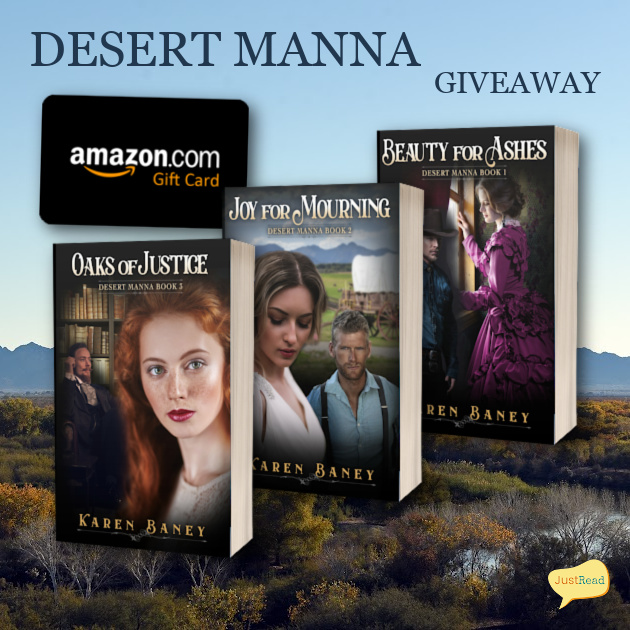 #giveaway 'a well written series that grabbed my attention and held it to the very end' Read this #BookReview from Lakeside Living for the DESERT MANNA series by @karen_baney! #justreadtours lakesidelivingsite.wordpress.com/2024/05/09/the… #BookTwitter #HistoricalRomance #westerns #readingcommunity