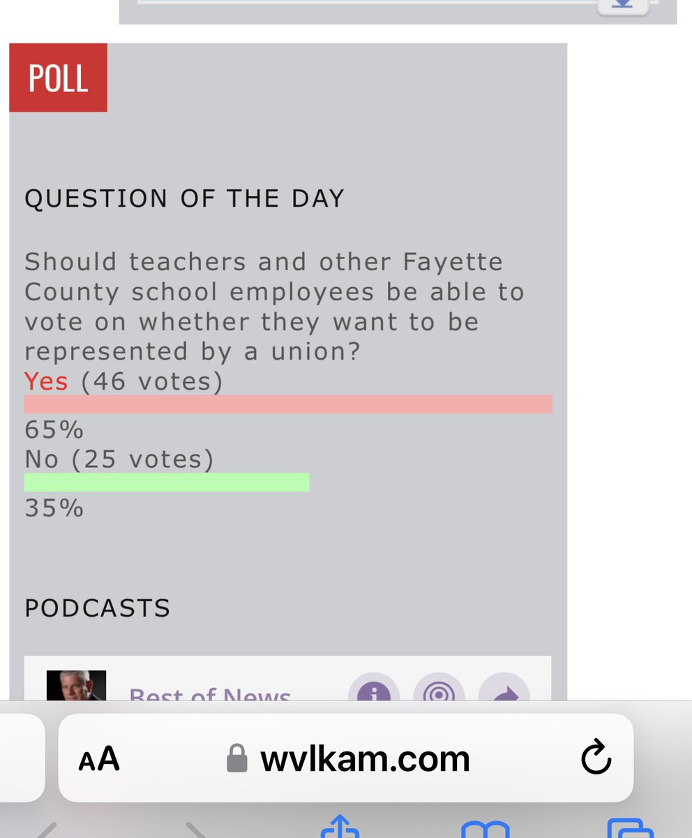 #UnionStrong @120Strong 
Please go to wvlkam.com and vote Yes on this survey. 
I’m a proud member of KY 120United-AFT Educators union. Thank you.