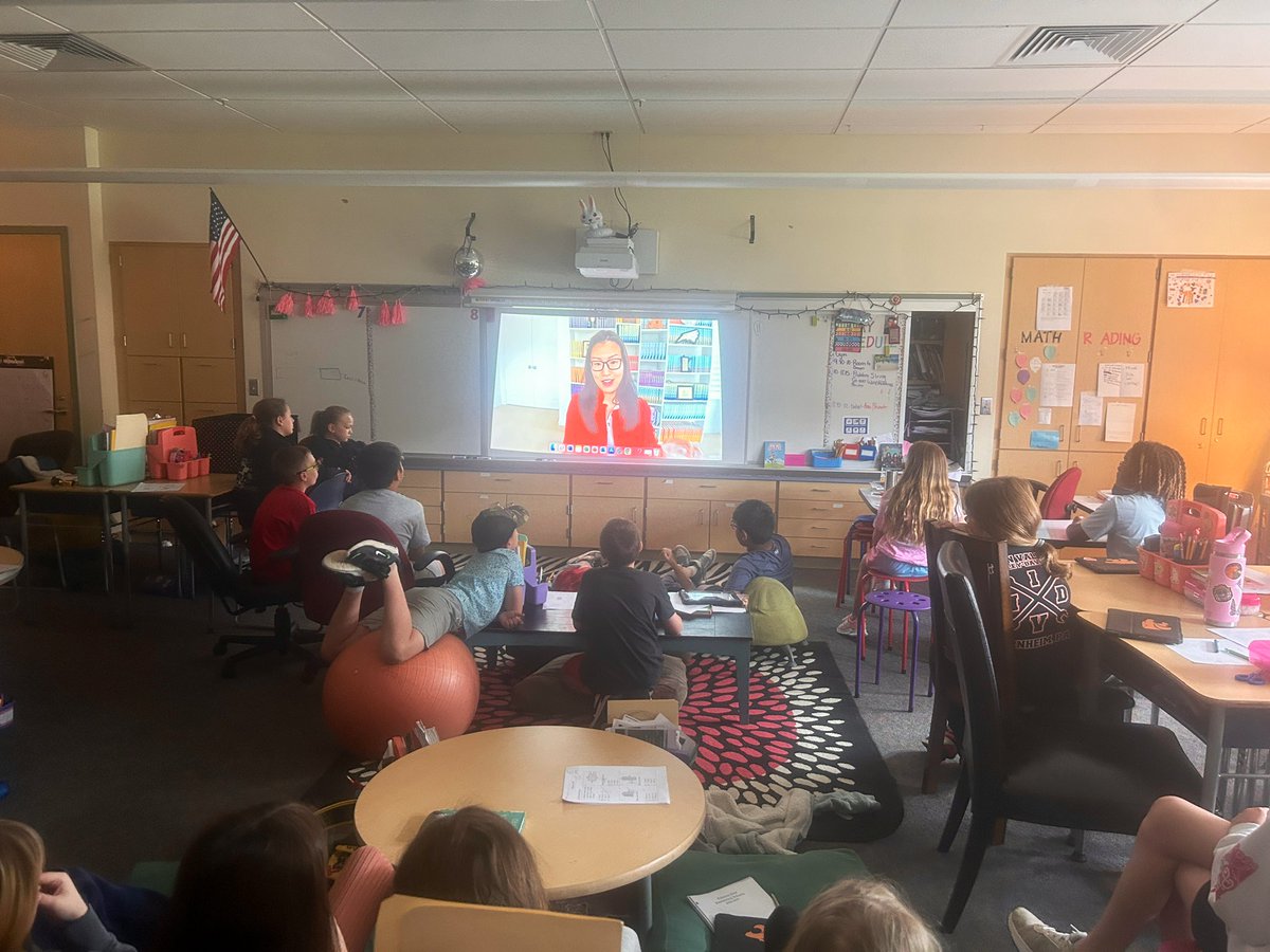 Pineroom14's tweet photo. Today our class celebrated Asia/ Pacific American heritage month by listening to our favorite author, Kelly Yang. Her message was that we should show “More empathy for each other because we are more alike than different.” #runtowardsyourfears❤️@pinestreetelem @kellyyanghk https://t.co/wqDqJMLLBT