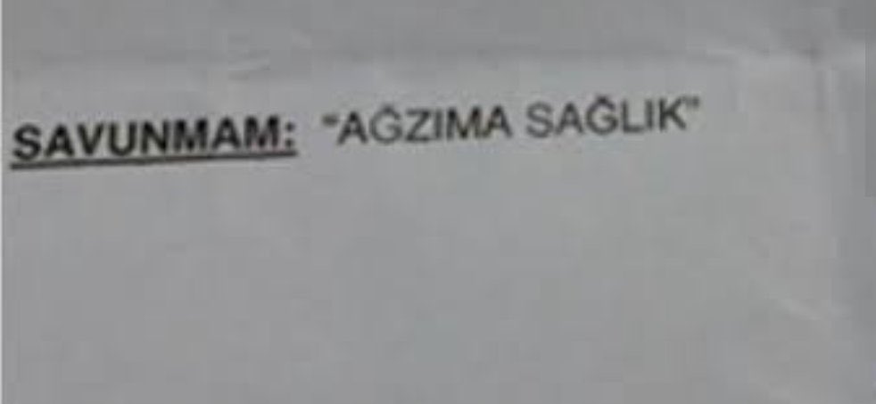 Dilekçe dediğin böyle olur; kısa, öz ve suçu ikrar eden