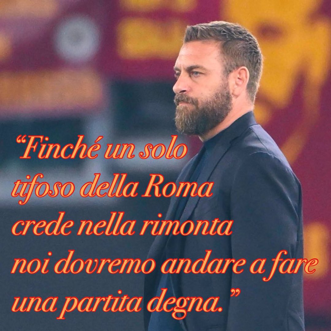 Hai mantenuto la parola mister, più che degna.
A me me basta.
Grazie.
#DeRossi #ASRoma #Roma #BayerLeverkusenRoma