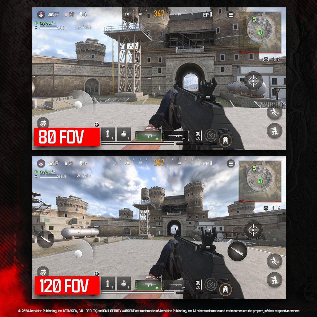 120 FOV has officially dropped!

Head into the Graphics Settings in #WarzoneMobile and check it out now 📷