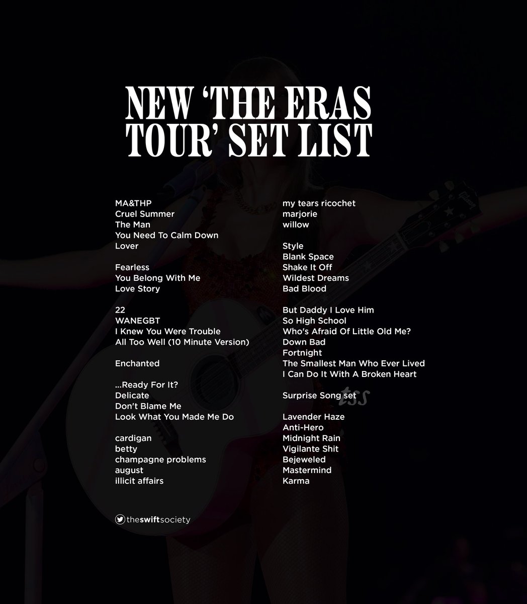 🚨| New 'Eras Tour' set list