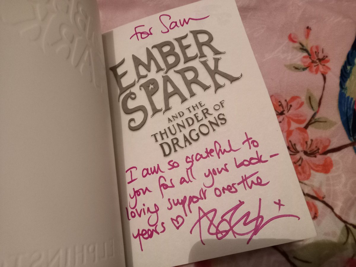 Look what arrived! Thank you @nightowl_books for providing the opportunity to order my signed and personalised copies of #EmberSparkAndTheThunderOfDragons, and bless you @abielphinstone for the beautiful message inside 💕