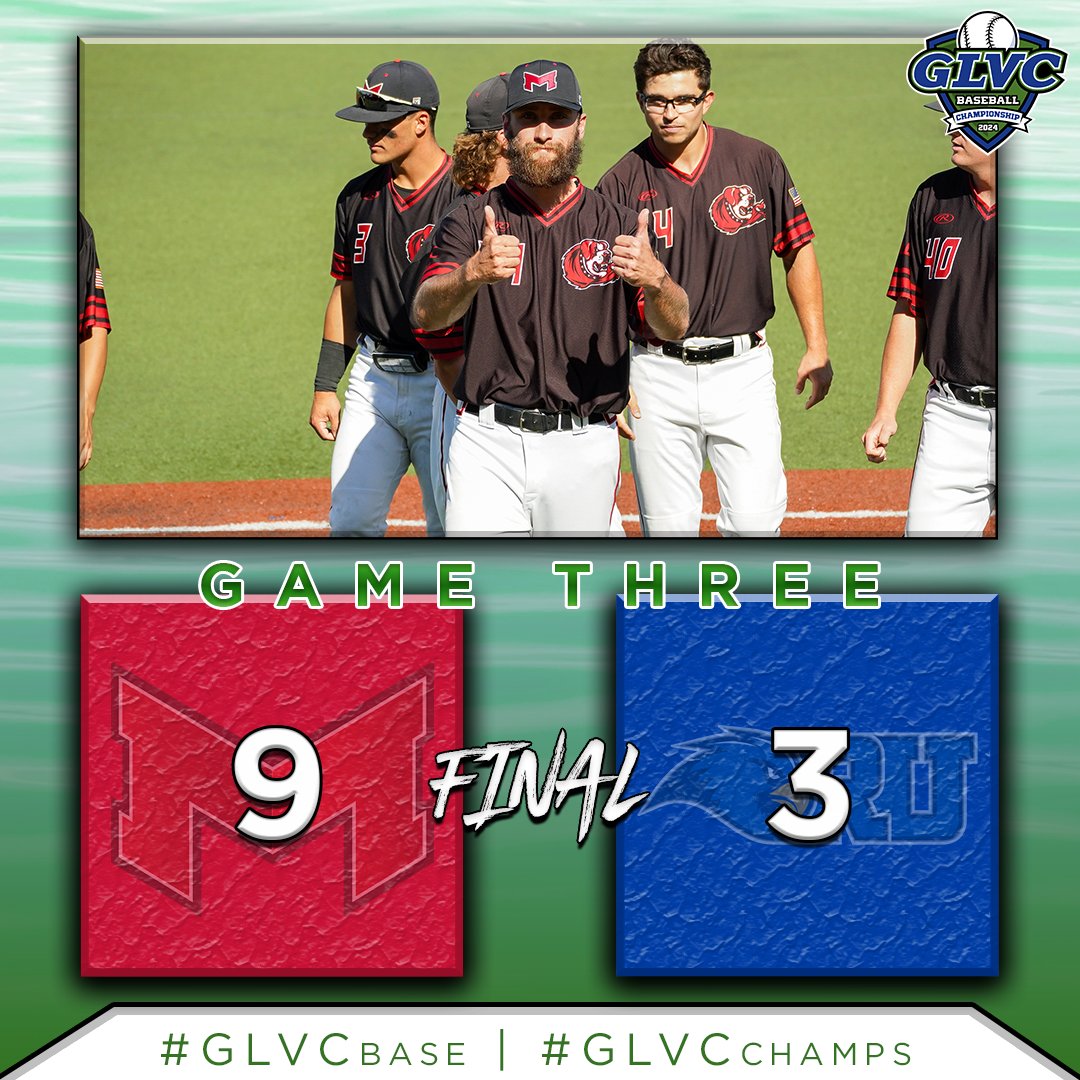 🏆⚾️ BIG DUB FOR THE BIG DAWGS 🐶 @BaseballMU takes care of the Hawks to advance into the winner's bracket! #GLVCbase | #GLVCchamps